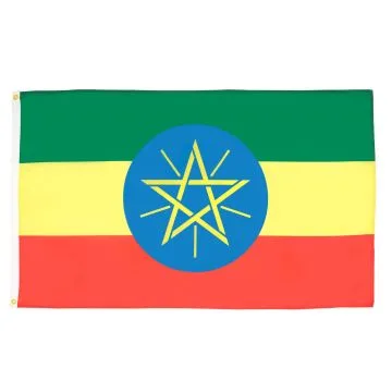DRAPEAU ETHIOPIE 90x60cm - DRAPEAU ETHIOPIEN 60 x 90 cm - DRAPEAUX