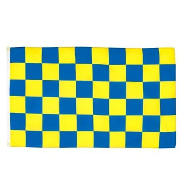 DRAPEAU DAMIER BLEU ET JAUNE 90x60cm - DRAPEAU Í? DAMIERS 60 x 90 cm - DRAPEAUX