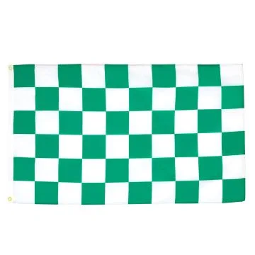 DRAPEAU DAMIER VERT ET BLANC 90x60cm - DRAPEAU Í? DAMIERS 60 x 90 cm - DRAPEAUX