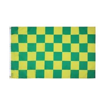 DRAPEAU DAMIER VERT ET JAUNE 90x60cm - DRAPEAU Í? DAMIERS 60 x 90 cm - DRAPEAUX