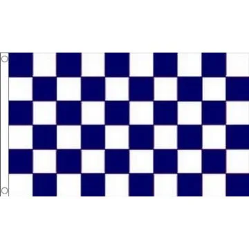 DRAPEAU DAMIER BLEU MARINE ET BLANC 90x60cm - DRAPEAU À DAMIERS 60 x 90 cm - DRAPEAUX