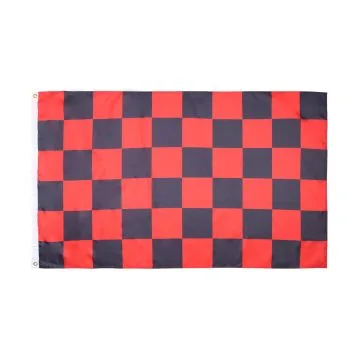 Checkered Red and Black Flag 2' x 3' 100D polyester grommets