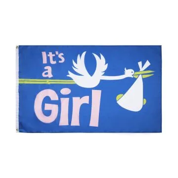 It's a Girl Flag 2' x 3' 100D polyester grommets