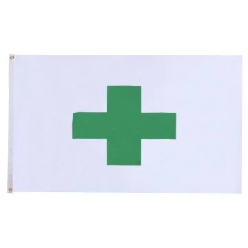 DRAPEAU CROIX VERTE INTERNATIONALE 90x60cm - DRAPEAU ENVIRONNEMENTAL 60 x 90 cm - DRAPEAUX