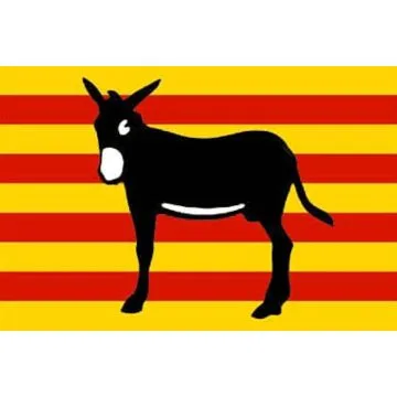 Catalonia with Donkey Flag 2' x 3' 100D polyester grommets