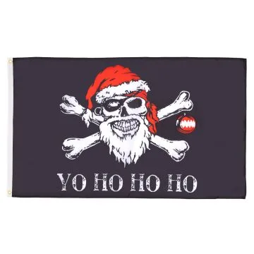 DRAPEAU PÍ?RE NOÍ?L PIRATE 90x60cm - DRAPEAU YO HO HO PIRATE 60 x 90 cm - DRAPEAUX