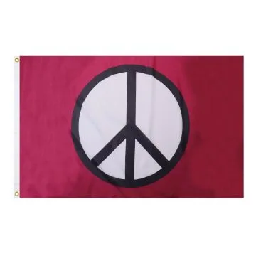 Purple Peace Symbol Flag 2' x 3' 100D polyester grommets