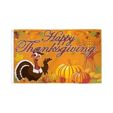 Happy Thanksgiving Turkey Flag 2' x 3' 100D polyester grommets