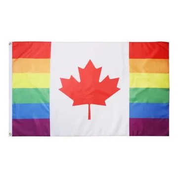Canada Rainbow Flag 2' x 3' 100D polyester grommets