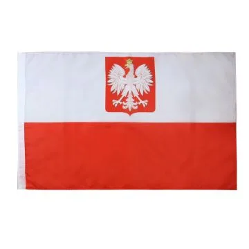 DRAPEAU POLOGNE AVEC AIGLE 90x60cm - DRAPEAU POLONAIS 60 x 90 cm Fourreau pour hampe