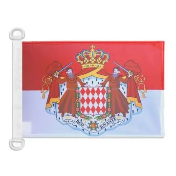 Pavillon nautique Monaco avec armes 45x30 cm Anneaux Plastiques