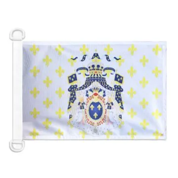 Pavillon nautique Royaume de France Grandes Armes 45x30 cm Anneaux Plastiques