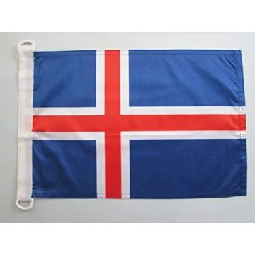PAVILLON NAUTIQUE ISLANDE 45x30cm - DRAPEAU DE BATEAU ISLANDAIS 30 x 45 cm