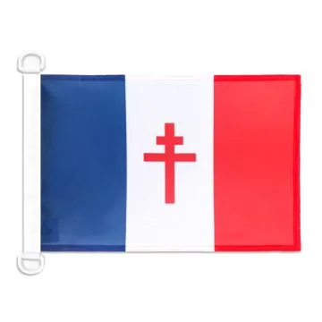 Pavillon nautique France libre 1940-1944 45x30 cm Anneaux Plastiques