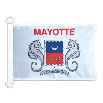 Pavillon nautique Mayotte 45x30 cm Anneaux Plastiques