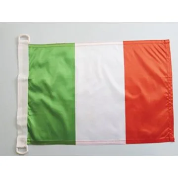PAVILLON NAUTIQUE ITALIE 45x30cm - DRAPEAU DE BATEAU ITALIEN 30 x 45 cm
