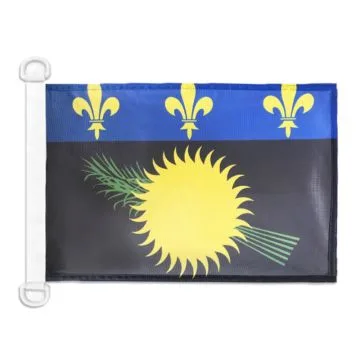 Pavillon nautique Guadeloupe 45x30 cm Anneaux Plastiques