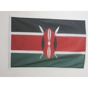 PAVILLON NAUTIQUE KENYA 45x30cm - DRAPEAU DE BATEAU KENYAN 30 x 45 cm