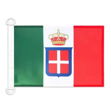 Pavillon nautique Royaume d’Italie couronne 45x30 cm Anneaux Plastiques