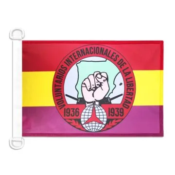 Pavillon nautique Espagne Volontaires Internationaux Liberté 45x30 cm Anneaux Plastiques