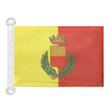 Pavillon nautique Ville de Naples avec armes 45x30 cm Anneaux Plastiques
