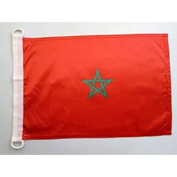 PAVILLON NAUTIQUE MAROC 45x30cm - DRAPEAU DE BATEAU MAROCAIN 30 x 45 cm