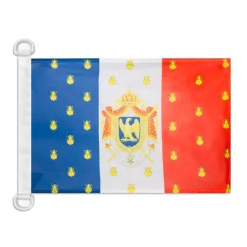 Pavillon nautique Etendard de Napoléon III 45x30 cm Anneaux Plastiques
