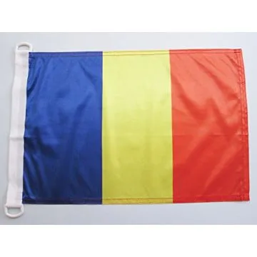 PAVILLON NAUTIQUE ROUMANIE 45x30cm - DRAPEAU DE BATEAU ROUMAIN 30 x 45 cm