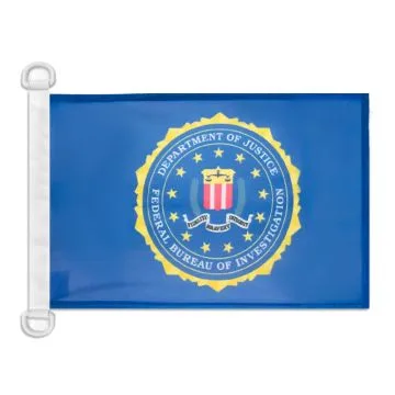 Pavillon nautique FBI des Etats-Unis 45x30 cm Anneaux Plastiques