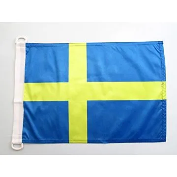 PAVILLON NAUTIQUE SUÈDE 45x30cm - DRAPEAU DE BATEAU SUÉDOIS 30 x 45 cm