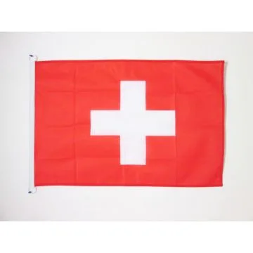 PAVILLON NAUTIQUE SUISSE 45x30cm - DRAPEAU DE BATEAU HELVÉTIQUE 30 x 45 cm