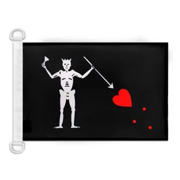 Pavillon nautique Pirate Edward Teach 45x30 cm Anneaux Plastiques