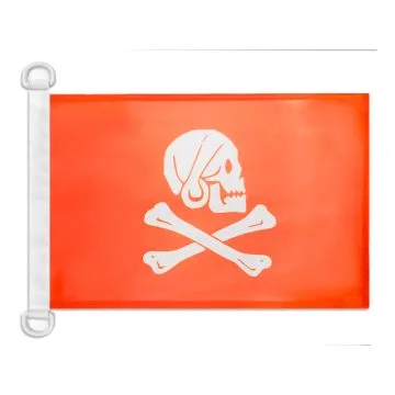 Pavillon nautique Pirate Henry Avery Rouge 45x30 cm Anneaux Plastiques