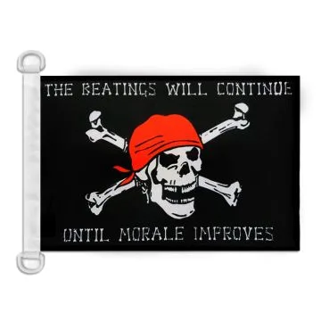 Pavillon nautique Pirate sans morale 45x30 cm Anneaux Plastiques