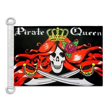 Pavillon nautique Pirate Reine 45x30 cm Anneaux Plastiques