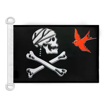 Pavillon nautique Pirate Sparrow 45x30 cm Anneaux Plastiques