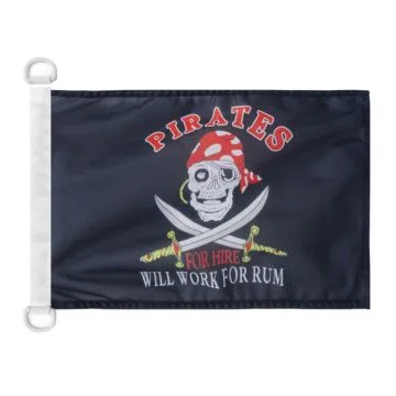 Pavillon nautique Pirate Fabriquant de Rhum 45x30 cm Anneaux Plastiques