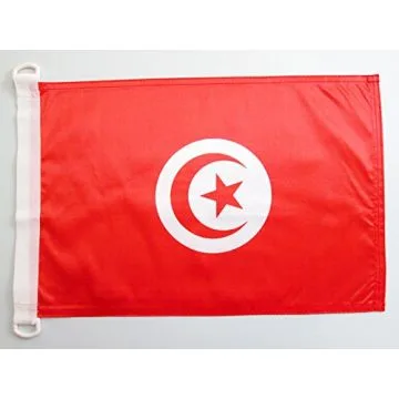 PAVILLON NAUTIQUE TUNISIE 45x30cm - DRAPEAU DE BATEAU TUNISIEN 30 x 45 cm