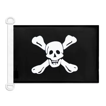 Pavillon nautique Pirate Richard Worley 45x30 cm Anneaux Plastiques