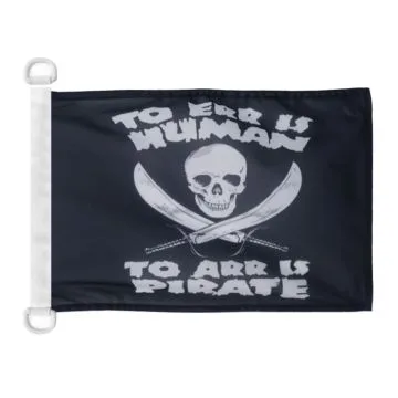 Pavillon nautique Pirate contre humain 45x30 cm Anneaux Plastiques