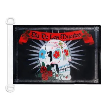 Pavillon nautique Dia de los muertos 45x30 cm Anneaux Plastiques
