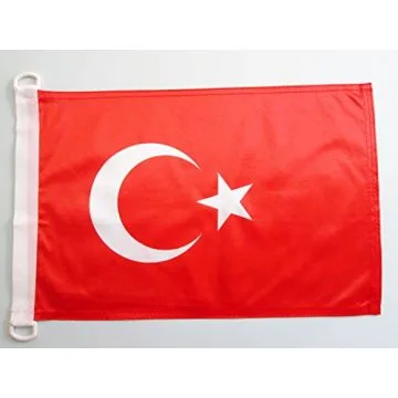 PAVILLON NAUTIQUE TURQUIE 45x30cm - DRAPEAU DE BATEAU TURC 30 x 45 cm