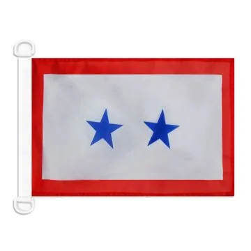 Pavillon nautique Etats-Unis Blue Star Service 2 étoiles 45x30 cm Anneaux Plastiques