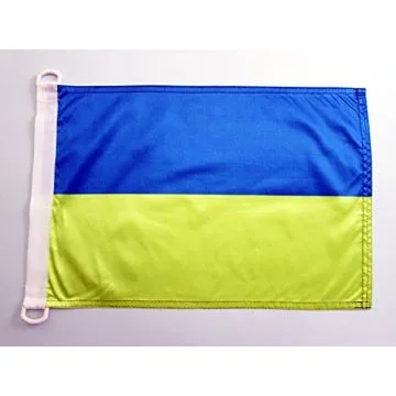 PAVILLON NAUTIQUE UKRAINE 45x30cm - DRAPEAU DE BATEAU UKRAINIEN 30 x 45 cm