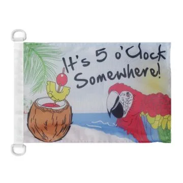 Pavillon nautique It's 5 o'Clock Somewhere 45x30 cm Anneaux Plastiques