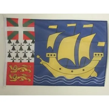 PAVILLON NAUTIQUE SAINT PIERRE ET MIQUELON 45x30cm - DRAPEAU DE BATEAU FRANÍ?AIS - FRANCE 30 x 45 cm