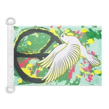 Pavillon nautique Peace and Love graffiti 45x30 cm Anneaux Plastiques