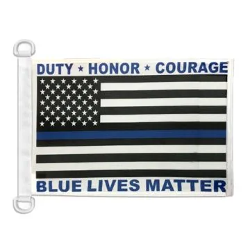 Pavillon nautique Blue Lives Matter 45x30 cm Anneaux Plastiques