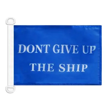 Pavillon nautique Pirate Don't Give Up The Ship 45x30 cm Anneaux Plastiques