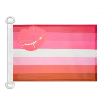 Pavillon nautique Fierté lesbienne féminine lipstick 45x30 cm Anneaux Plastiques